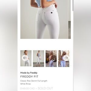 Freddy White Denim Pants size small (4)